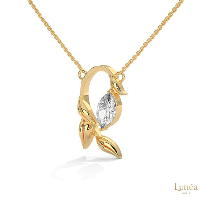 0.50 CT. Floral Marquise Diamond Pendant
