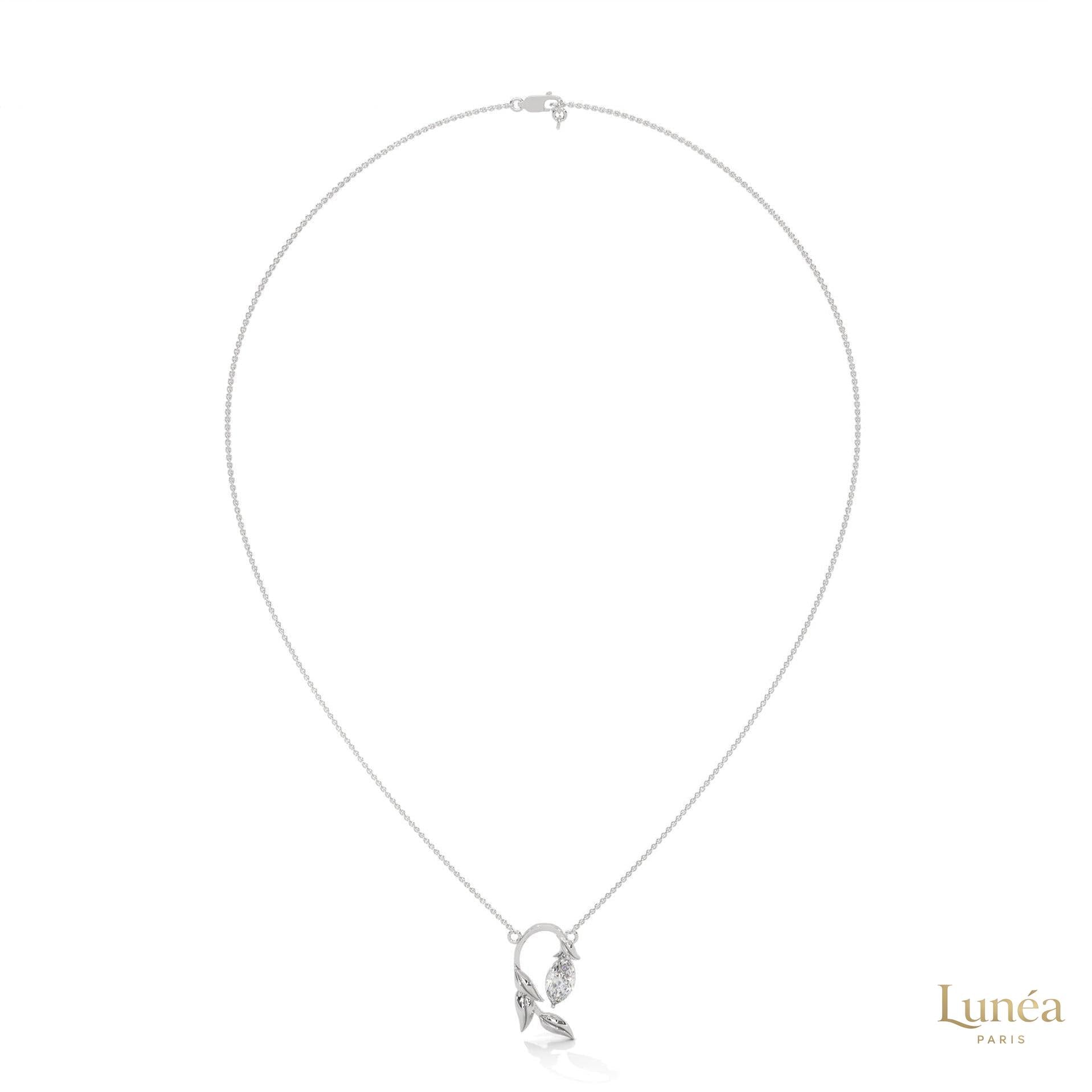 0.50 CT. Floral Marquise Diamond Pendant