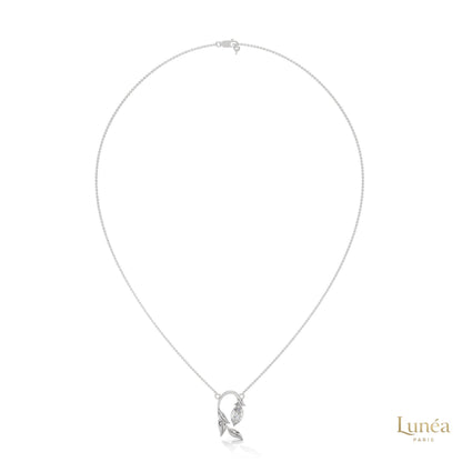 0.50 CT. Floral Marquise Diamond Pendant