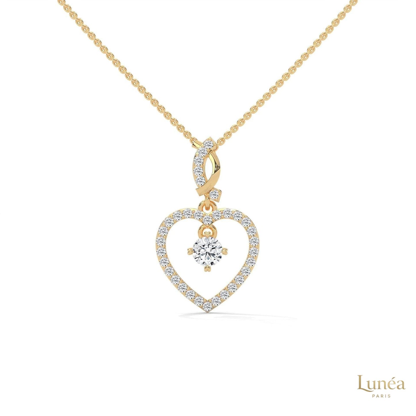 0.50 CT. Heart Drop Pendant