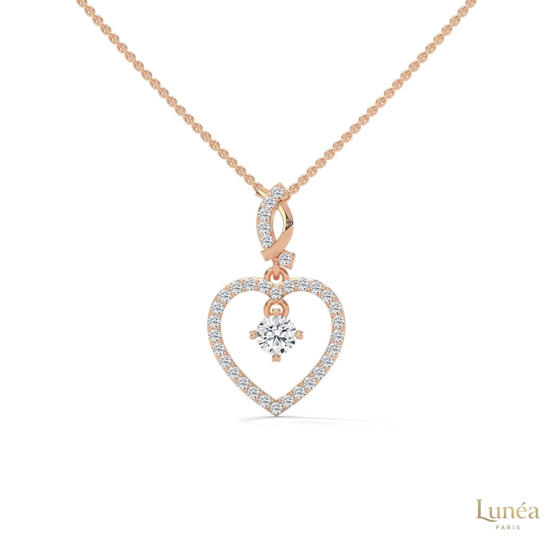 0.50 CT. Heart Drop Pendant