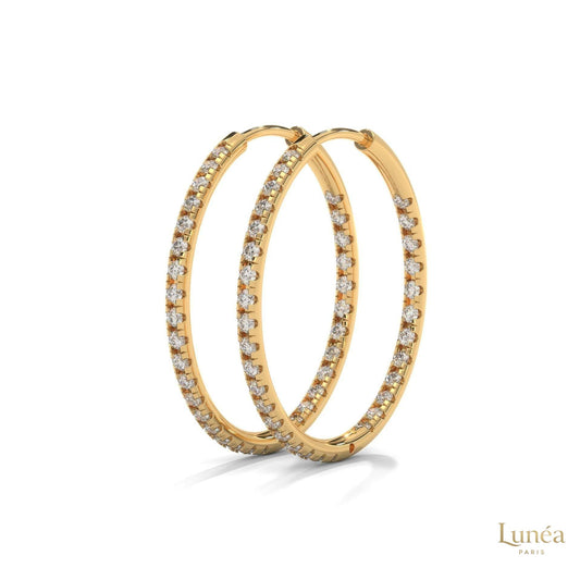 0.50 CT. Inside-Out Diamond Hoop Earrings