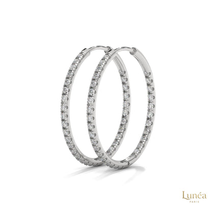 0.50 CT. Inside-Out Diamond Hoop Earrings