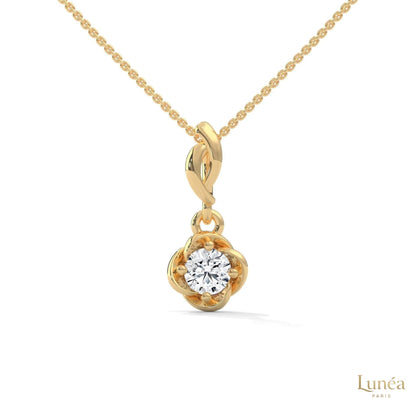 0.50 CT. Solitaire Twist Bloom Pendant