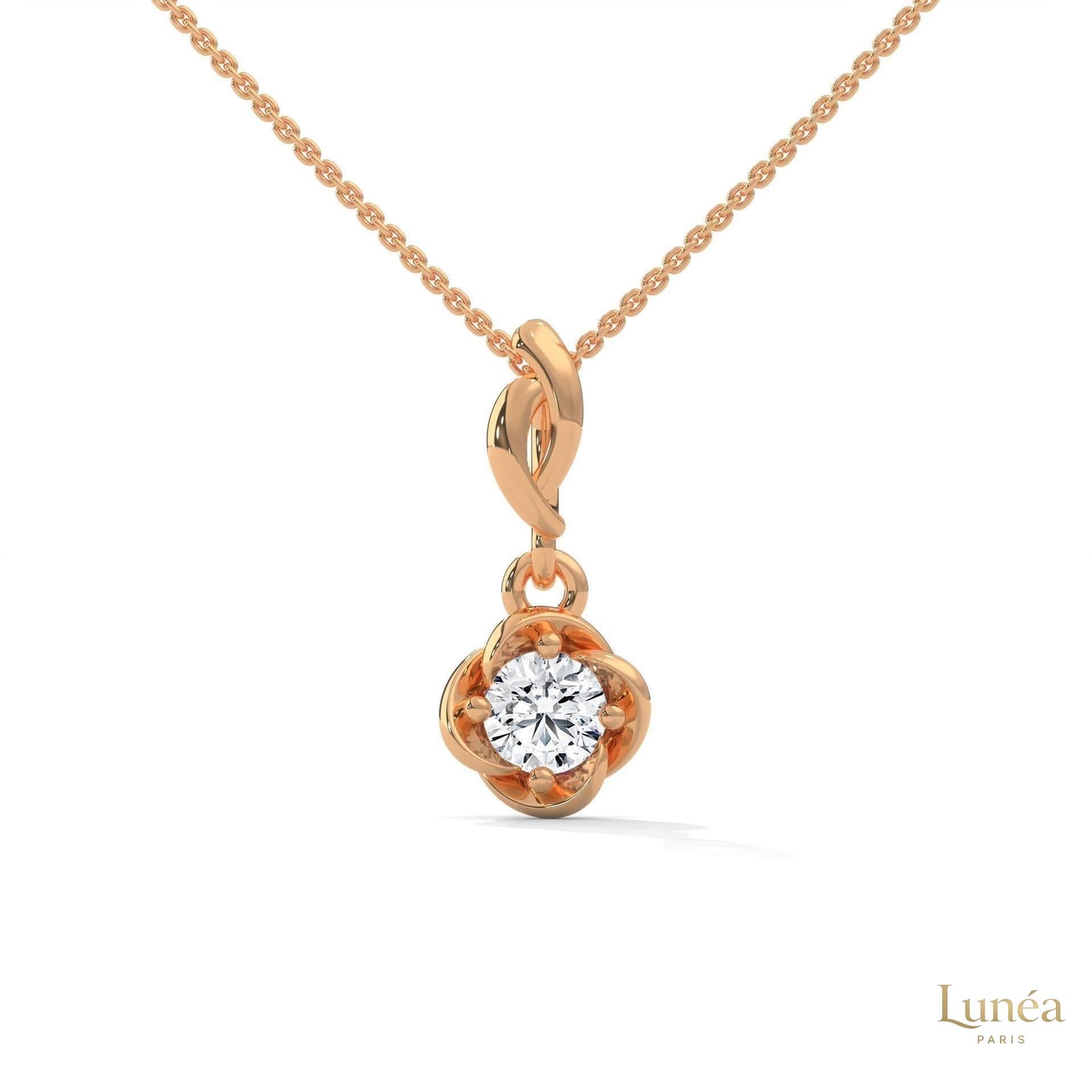 0.50 CT. Solitaire Twist Bloom Pendant