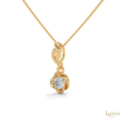 0.50 CT. Solitaire Twist Bloom Pendant
