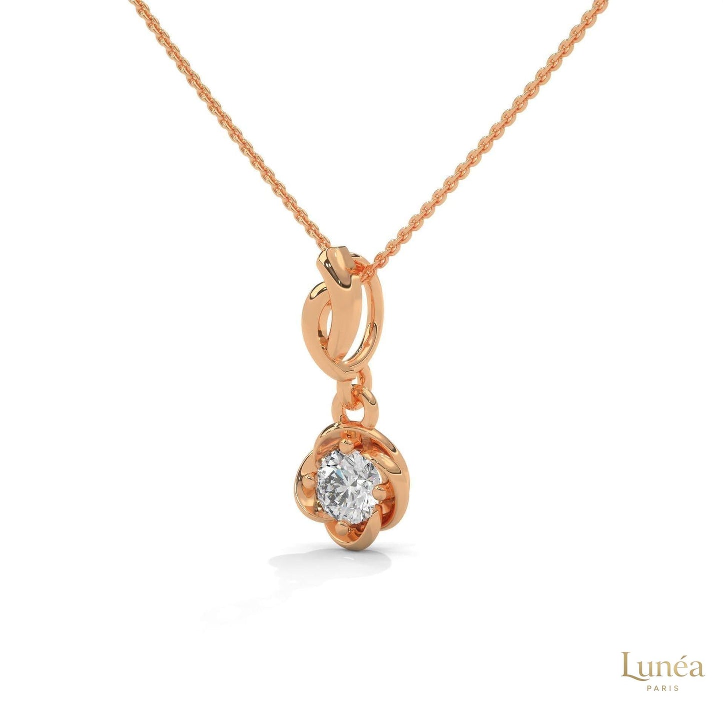 0.50 CT. Solitaire Twist Bloom Pendant