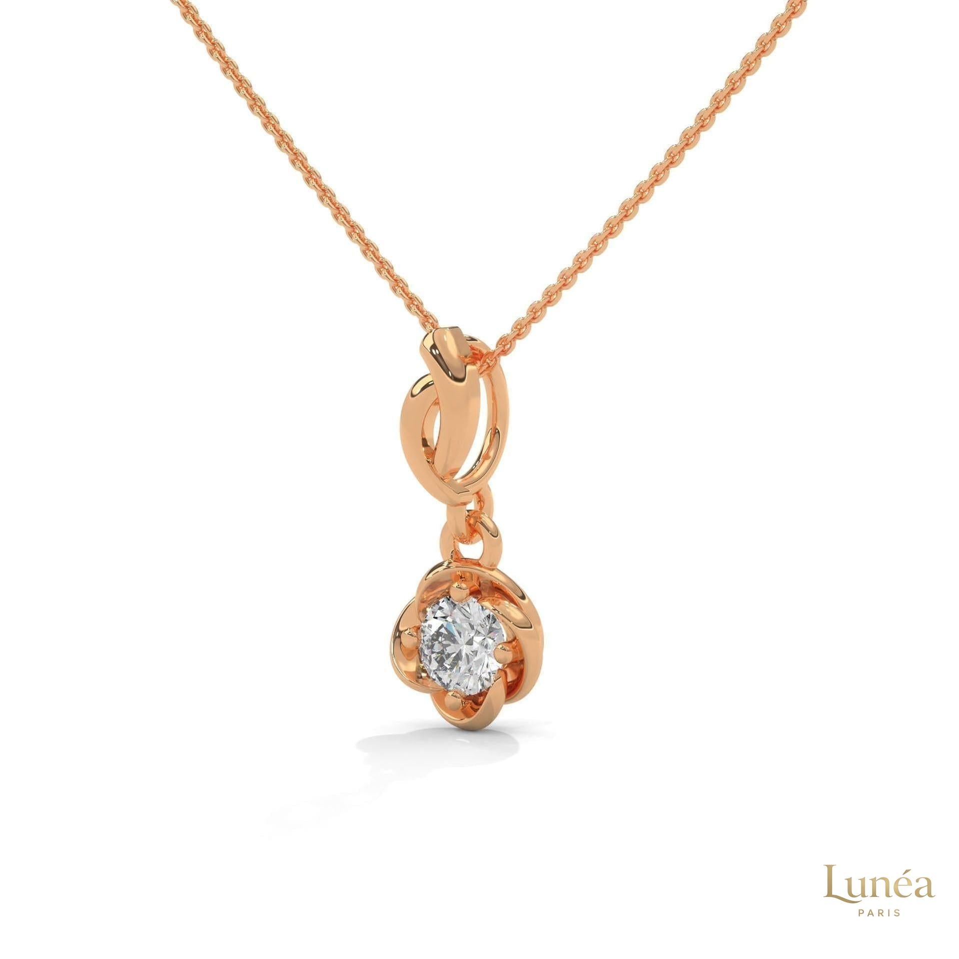 0.50 CT. Solitaire Twist Bloom Pendant