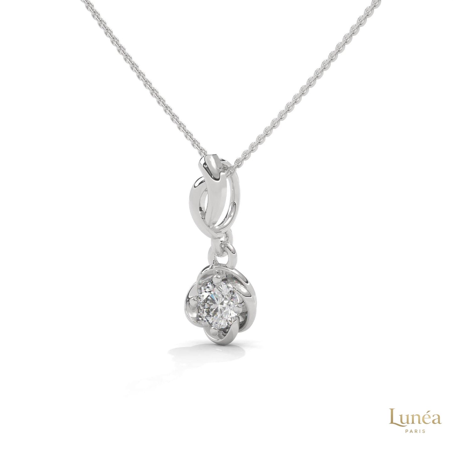 0.50 CT. Solitaire Twist Bloom Pendant