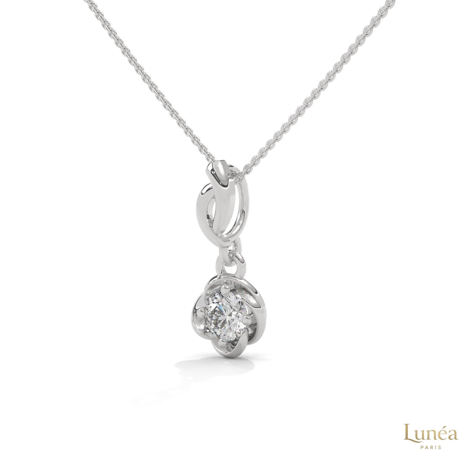 0.50 CT. Solitaire Twist Bloom Pendant