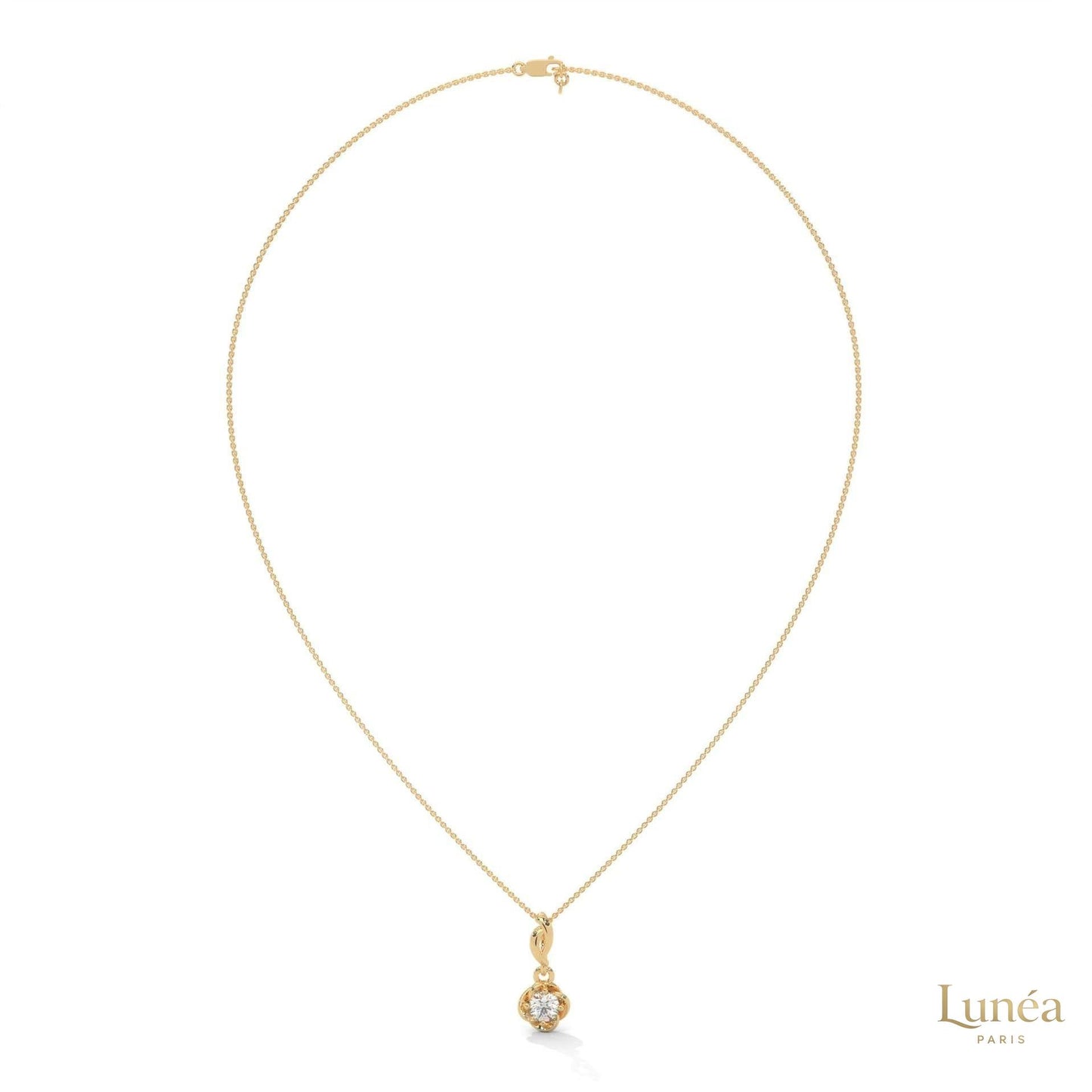 0.50 CT. Solitaire Twist Bloom Pendant