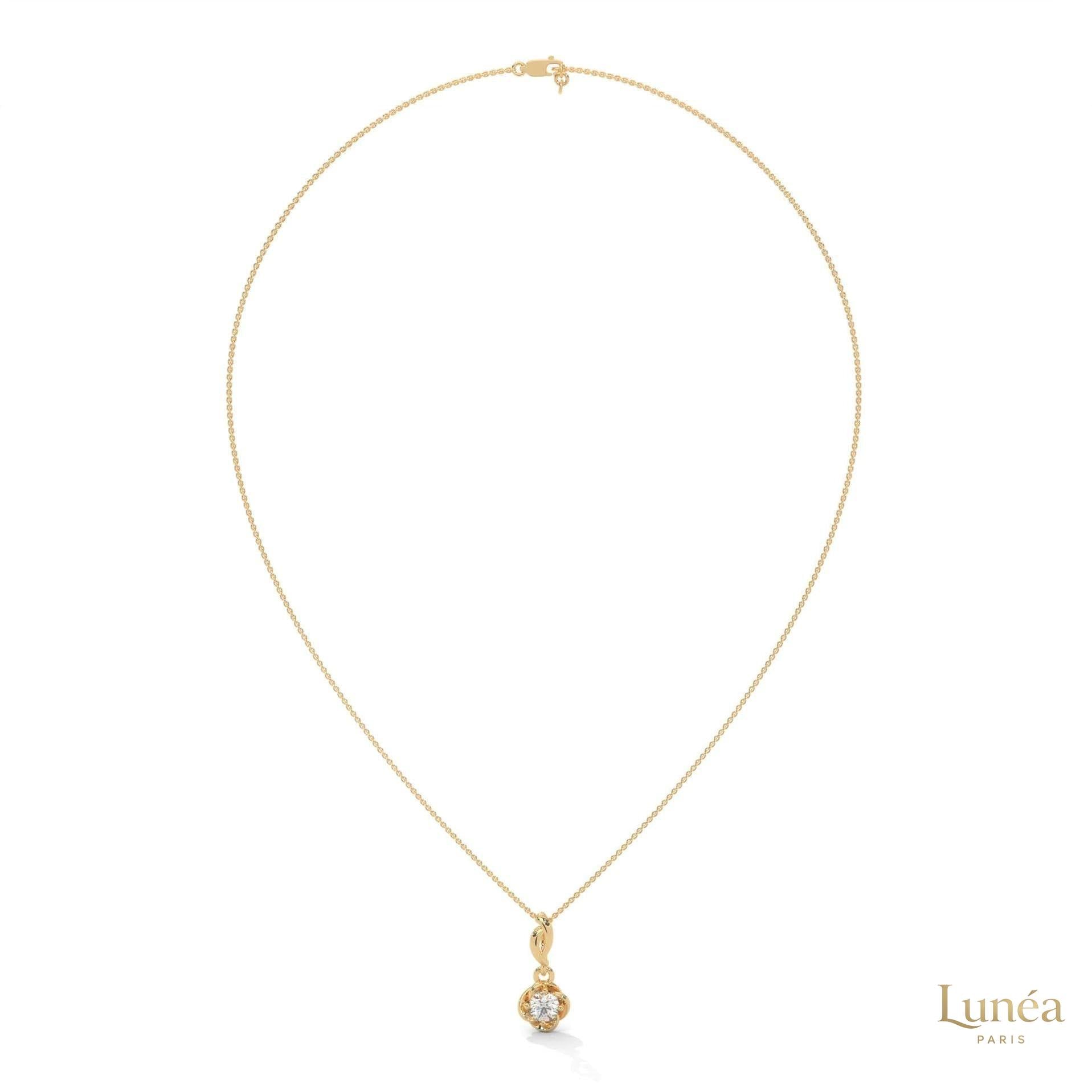 0.50 CT. Solitaire Twist Bloom Pendant