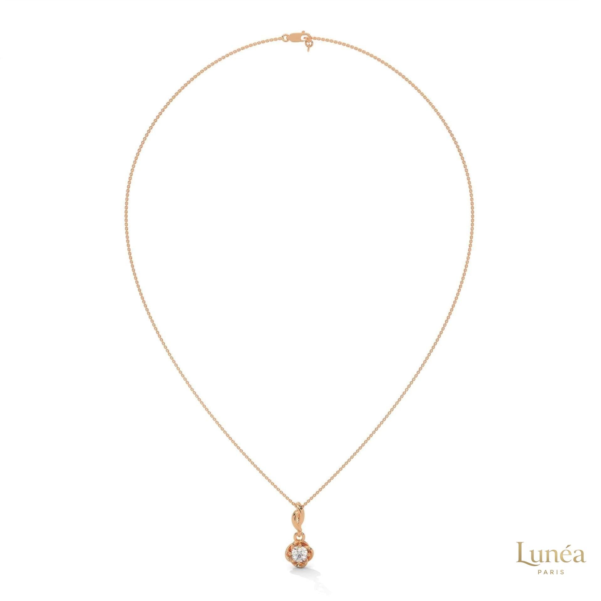 0.50 CT. Solitaire Twist Bloom Pendant