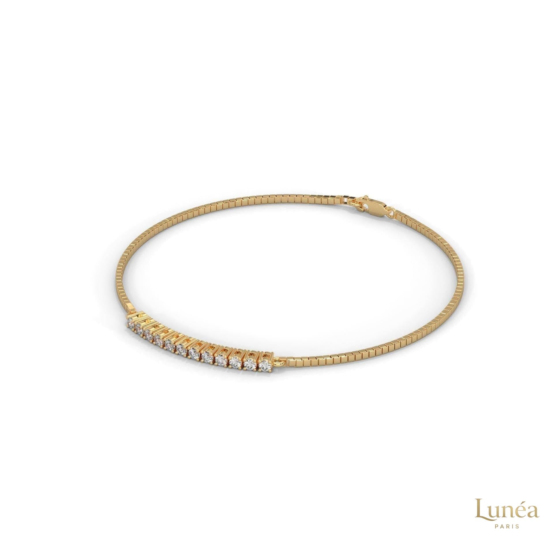 0.50 Ct. Bar Lab Diamond Chain Bracelet Everyday Luxe