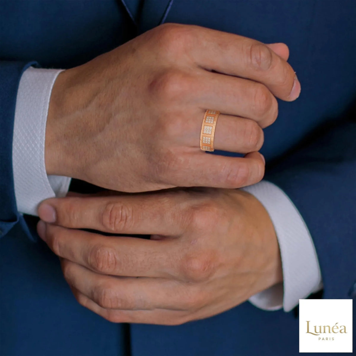 0.50 Ct. Men’s Lab Diamond Panel Ring | Luxury Design