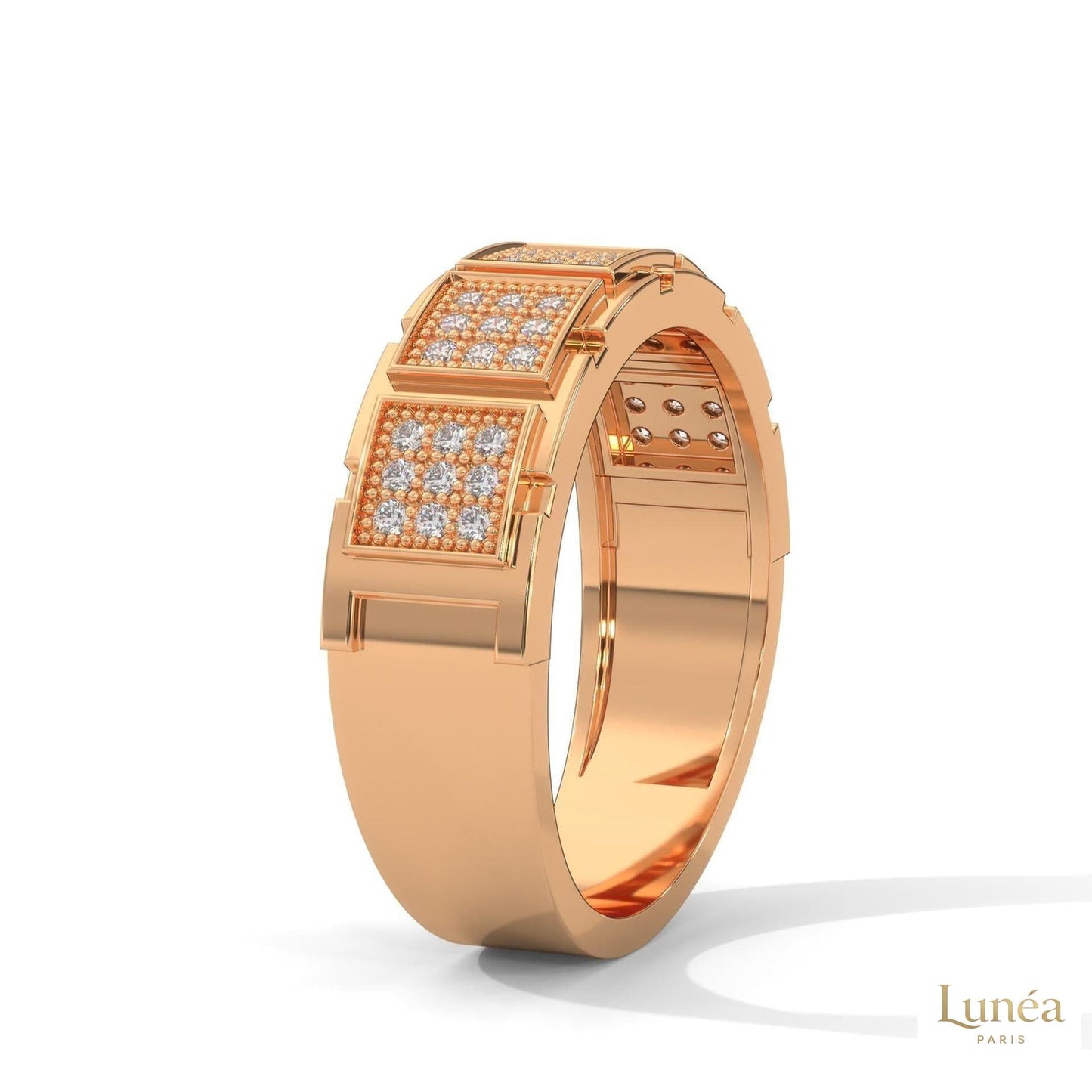 0.50 Ct. Men’s Lab Diamond Panel Ring | Luxury Design