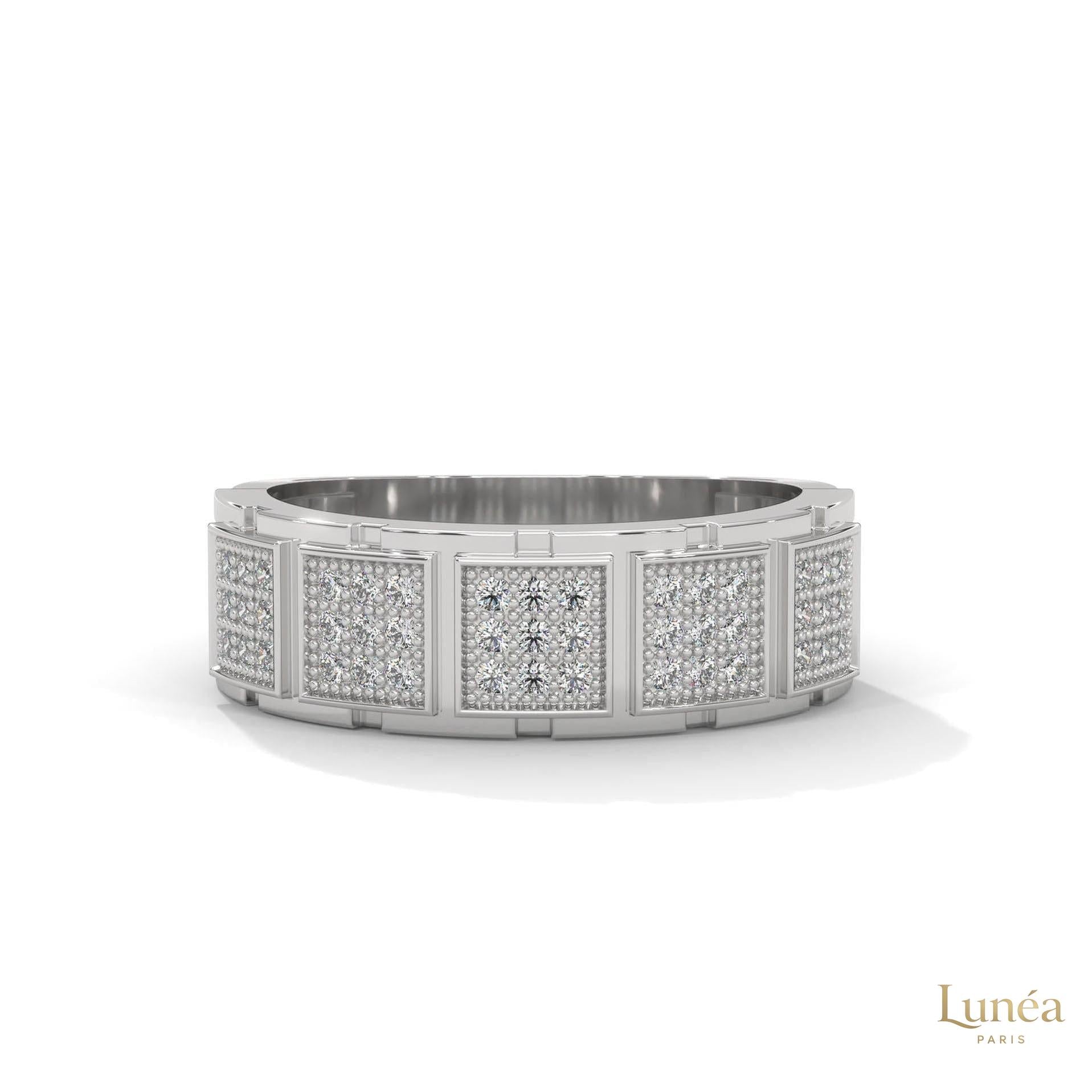 0.50 CT Men’s Lab Diamond Panel Ring | Luxury Design | Lab Grown | 14K ...