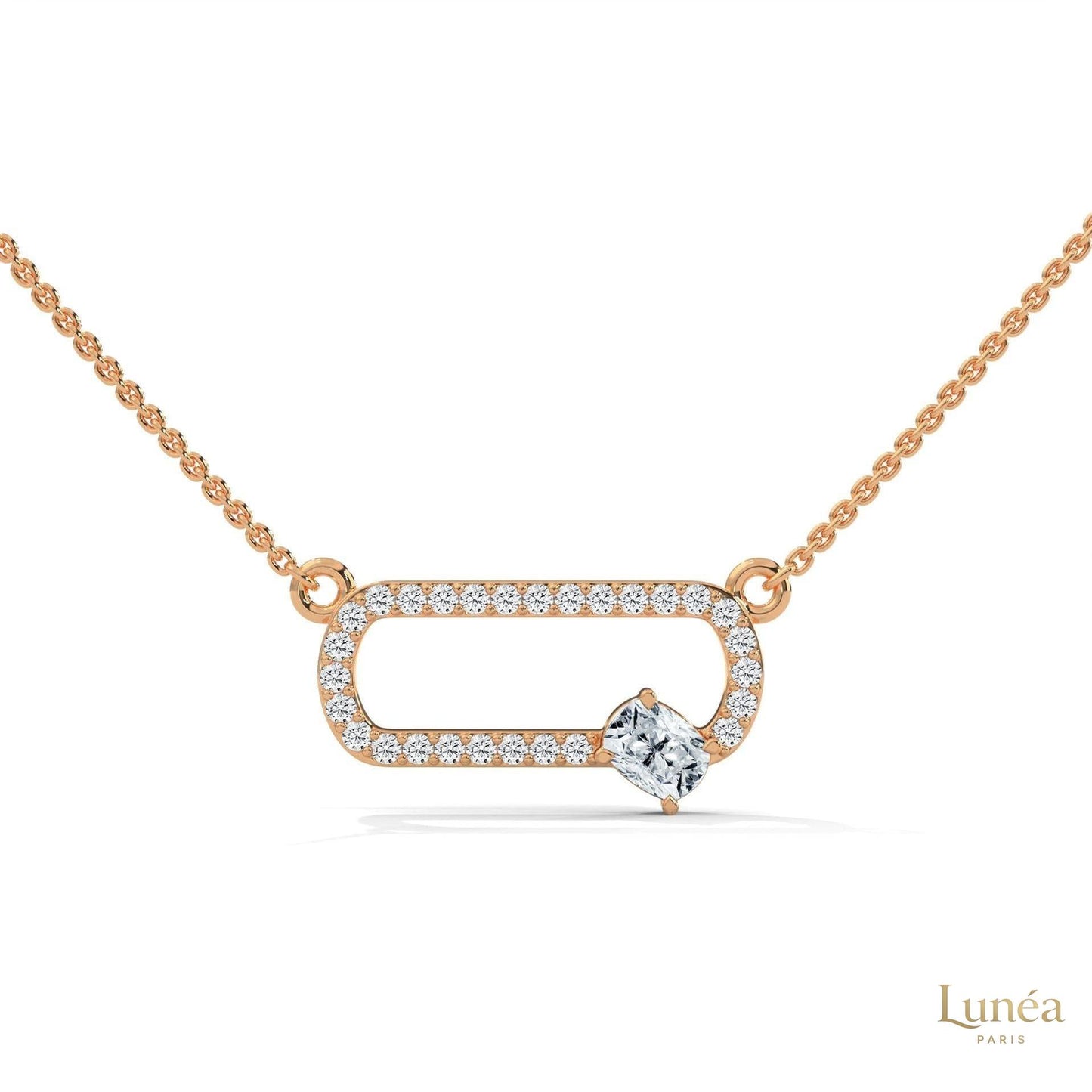 0.60 CT. Oval Link Diamond Pendant
