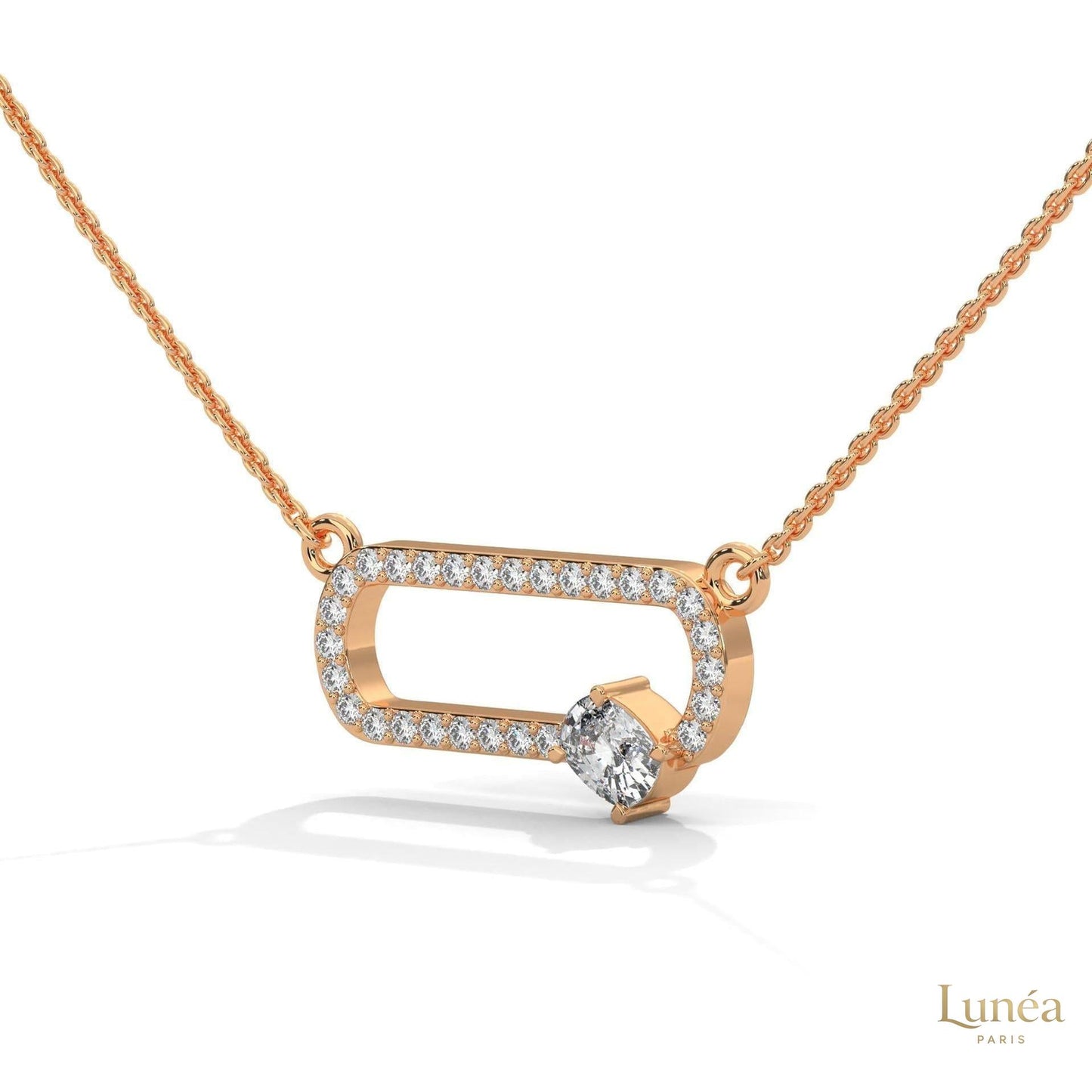0.60 CT. Oval Link Diamond Pendant