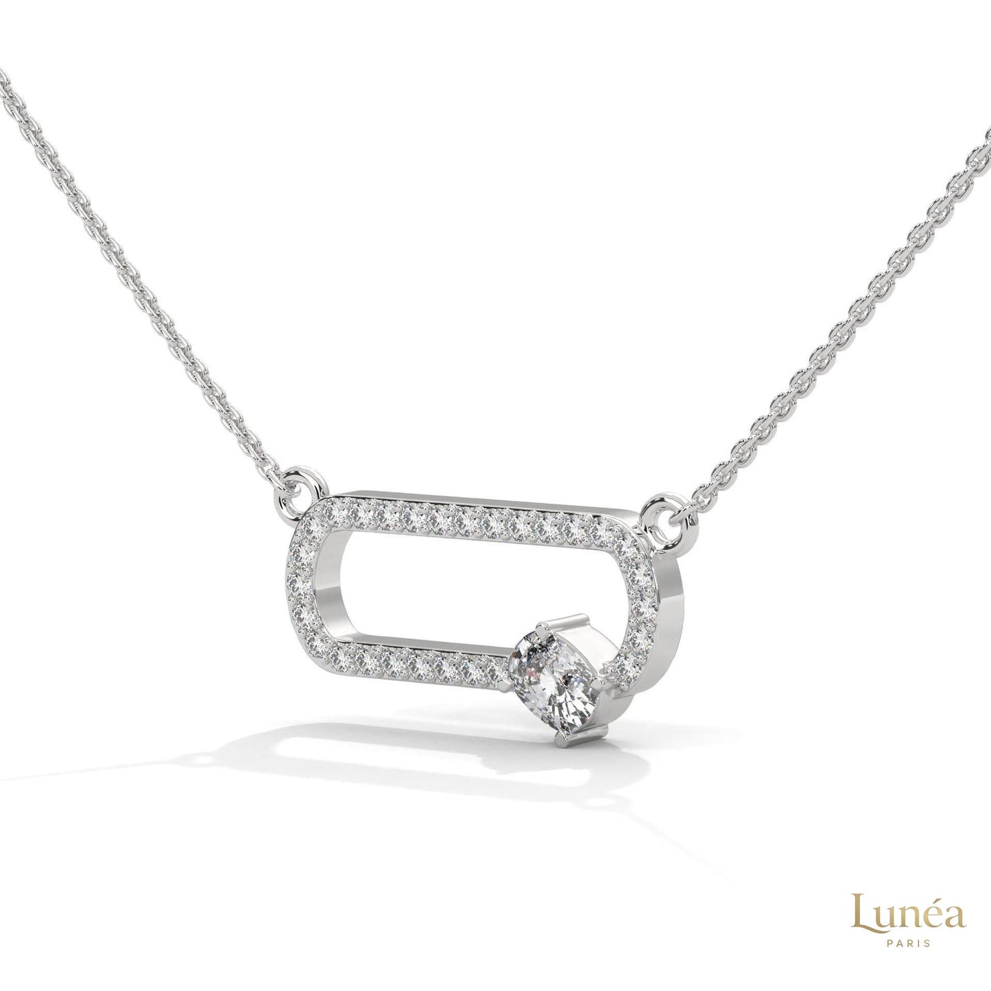 0.60 CT. Oval Link Diamond Pendant