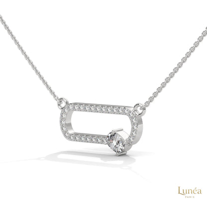 0.60 CT. Oval Link Diamond Pendant