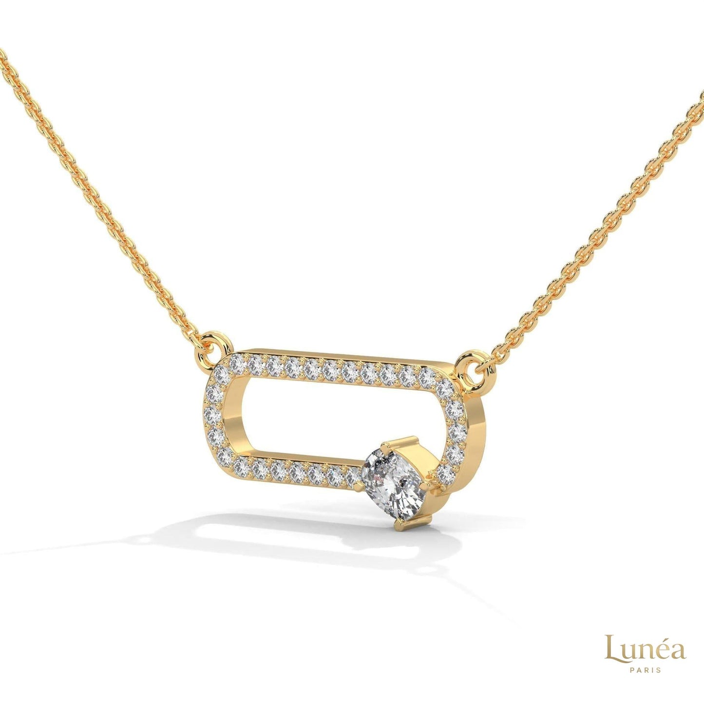 0.60 CT. Oval Link Diamond Pendant