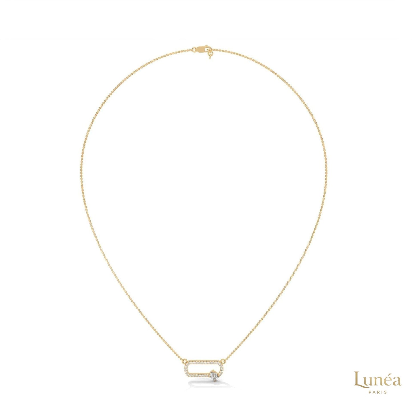 0.60 CT. Oval Link Diamond Pendant