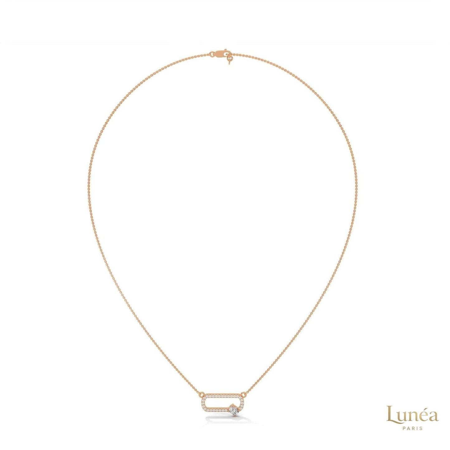 0.60 CT. Oval Link Diamond Pendant