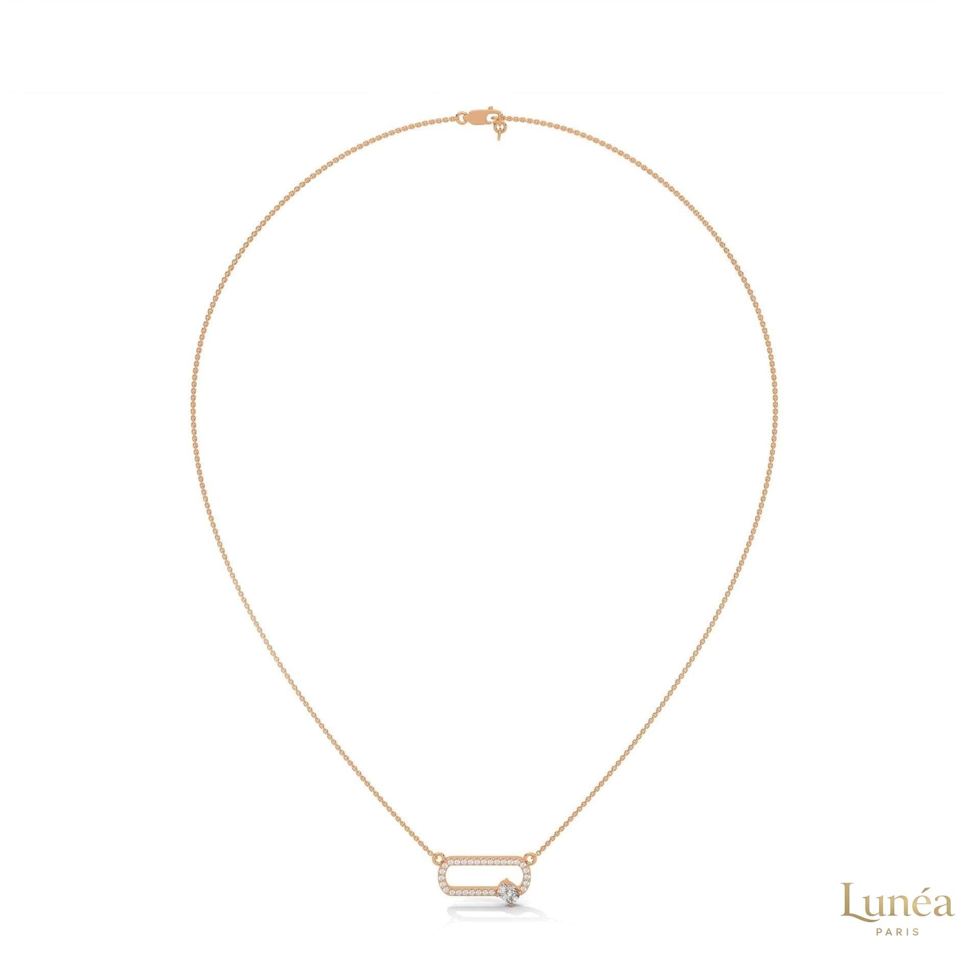 0.60 CT. Oval Link Diamond Pendant