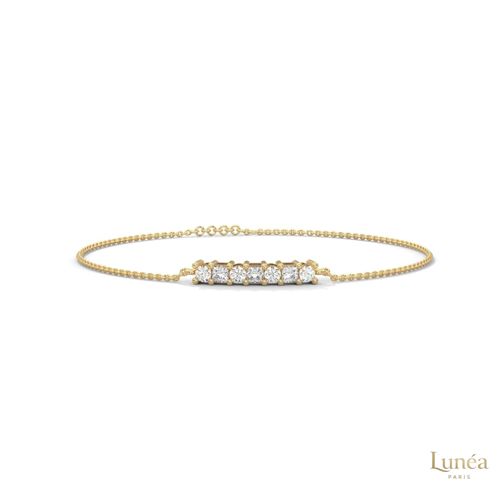 0.60 Ct. Princess Cut Bar Lab Diamond Bracelet