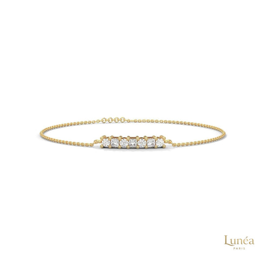 0.60 Ct. Princess Cut Bar Lab Diamond Bracelet