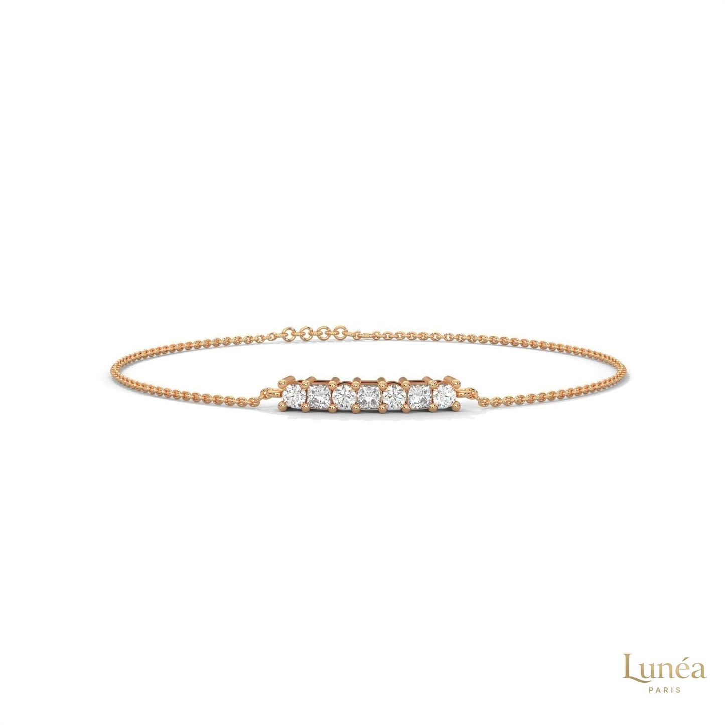 0.60 Ct. Princess Cut Bar Lab Diamond Bracelet