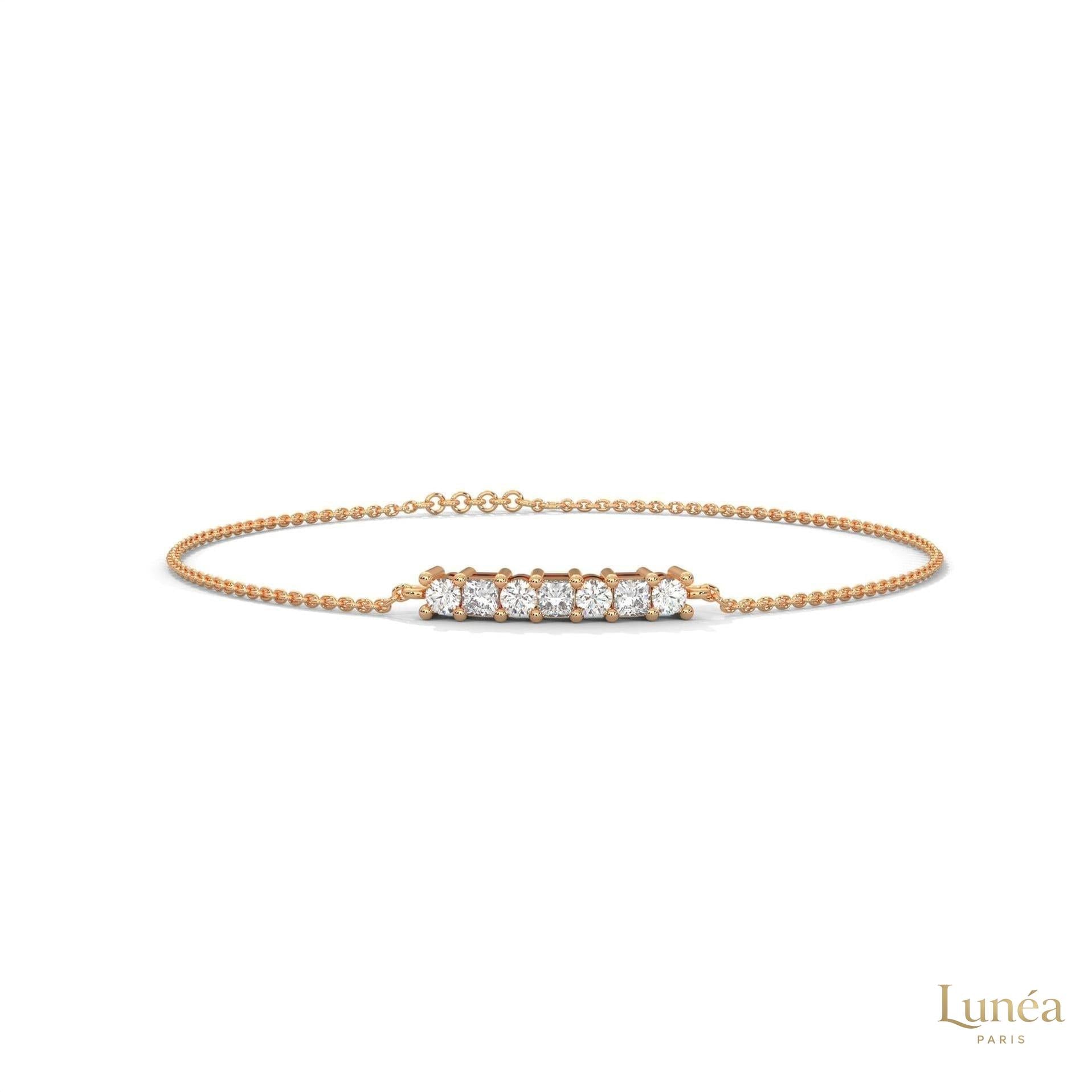 0.60 Ct. Princess Cut Bar Lab Diamond Bracelet