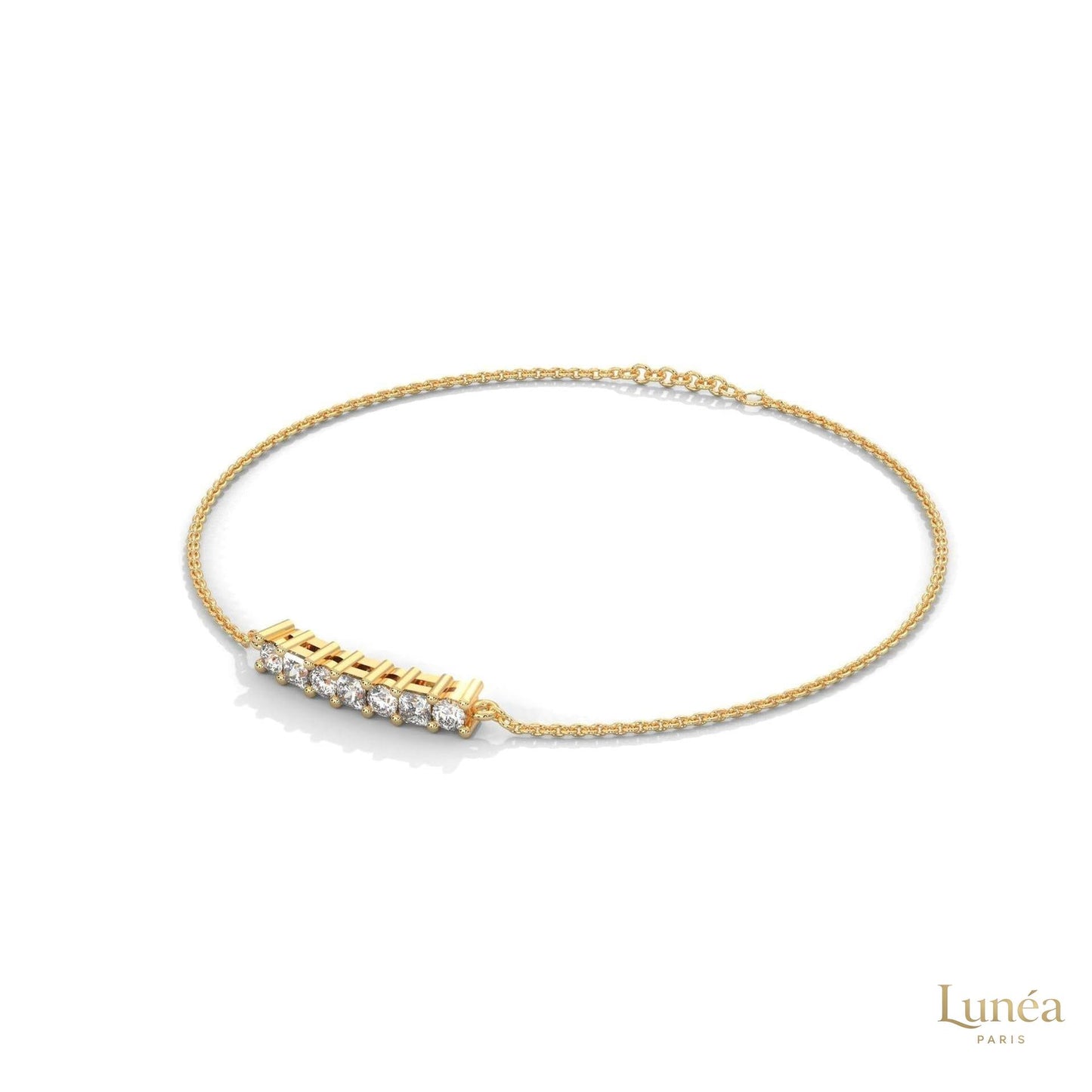 0.60 Ct. Princess Cut Bar Lab Diamond Bracelet