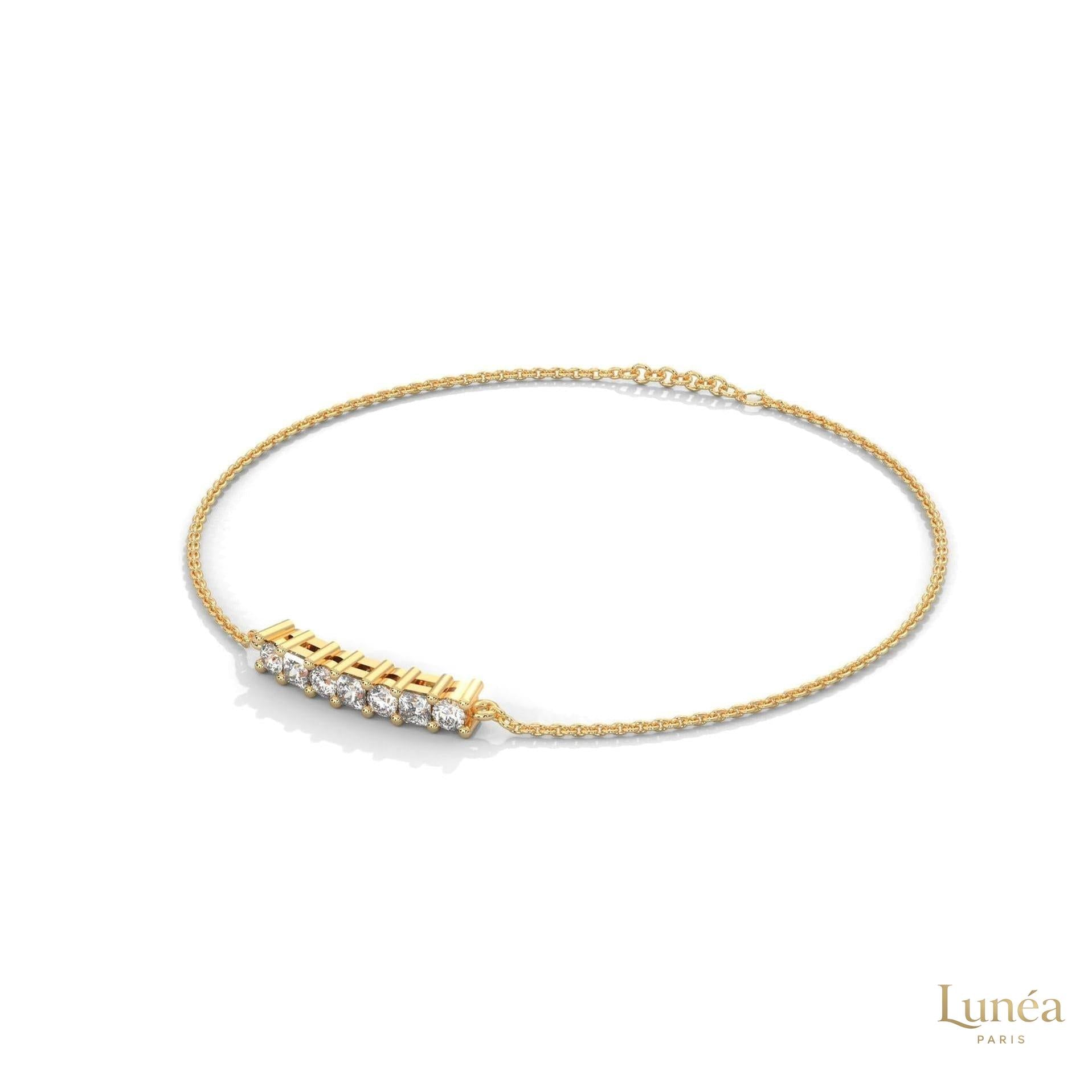 0.60 Ct. Princess Cut Bar Lab Diamond Bracelet