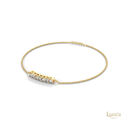 0.60 Ct. Princess Cut Bar Lab Diamond Bracelet