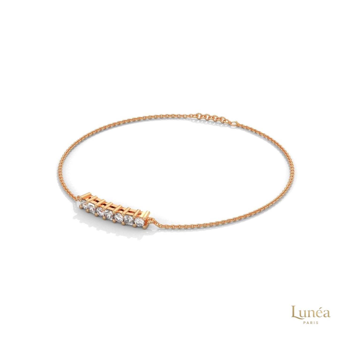 0.60 Ct. Princess Cut Bar Lab Diamond Bracelet