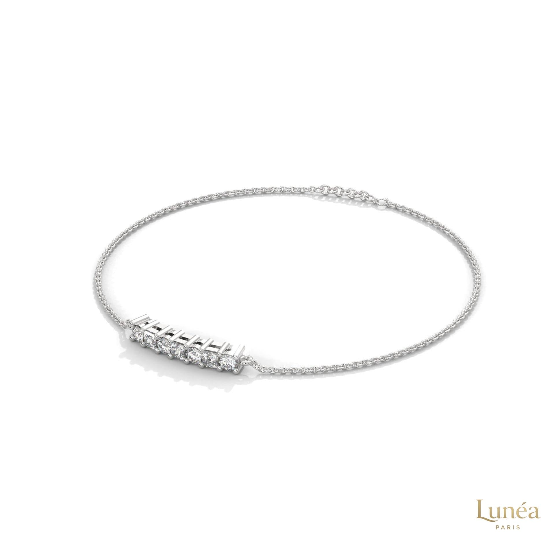 0.60 Ct. Princess Cut Bar Lab Diamond Bracelet