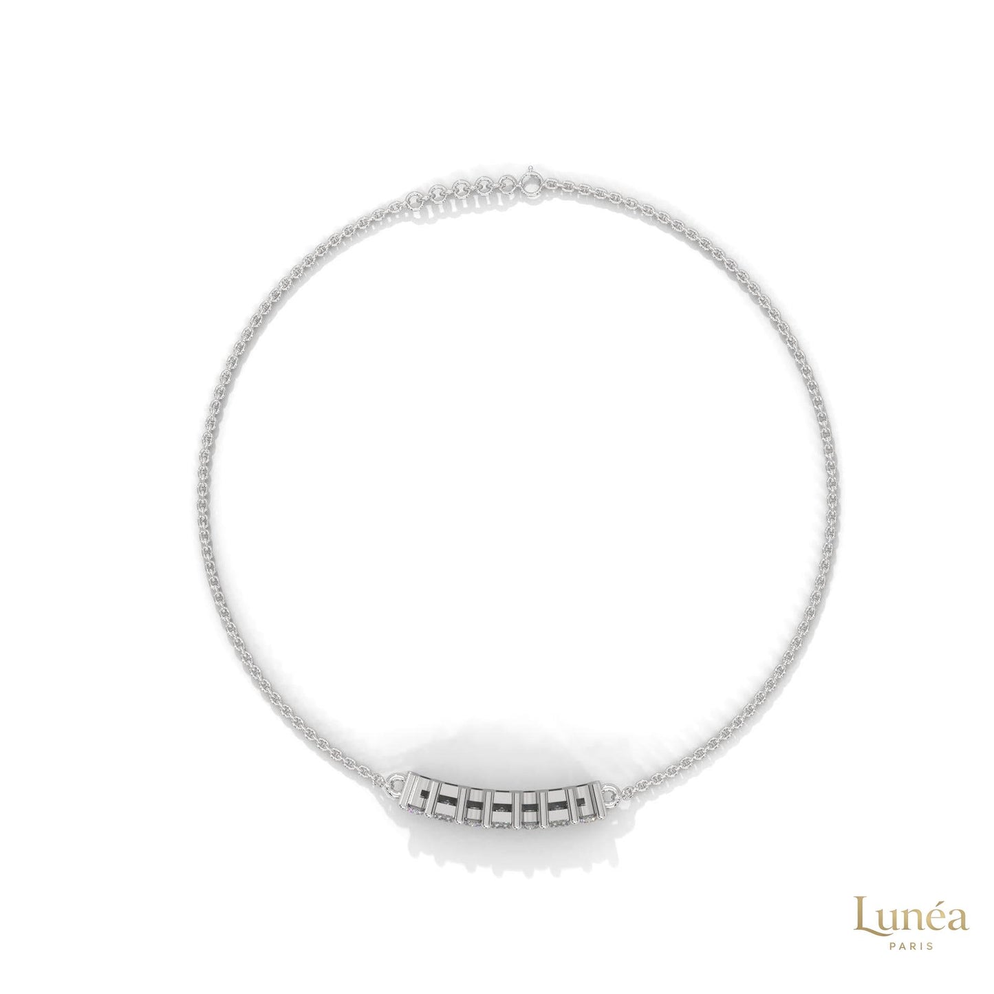 0.60 Ct. Princess Cut Bar Lab Diamond Bracelet