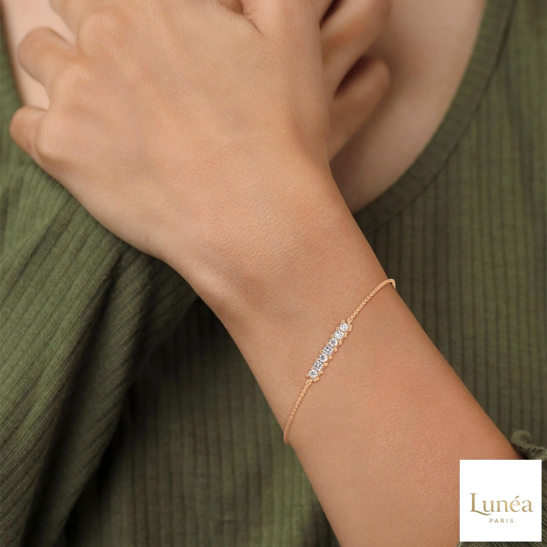 0.60 Ct. Princess Cut Bar Lab Diamond Bracelet