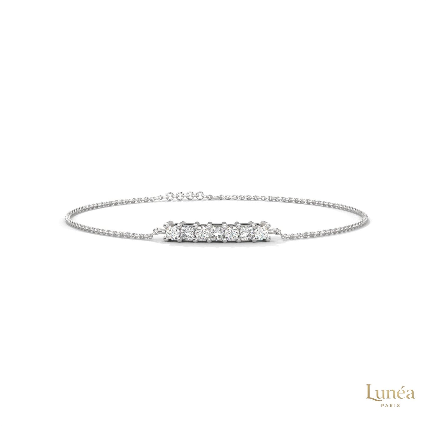 0.60 Ct. Princess Cut Bar Lab Diamond Bracelet