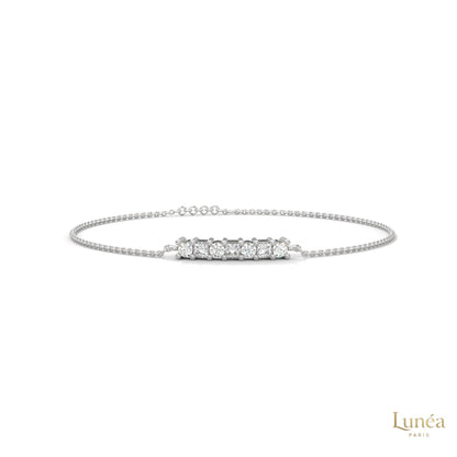0.60 Ct. Princess Cut Bar Lab Diamond Bracelet