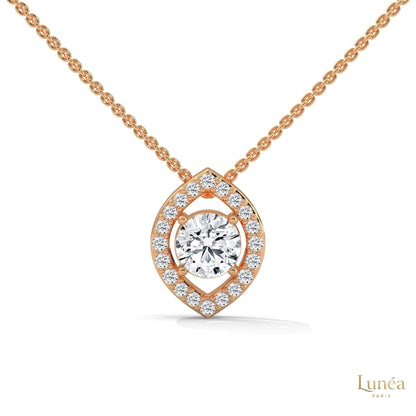 0.65 CT. Marquise Halo Diamond Pendant