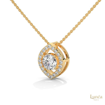 0.65 CT. Marquise Halo Diamond Pendant