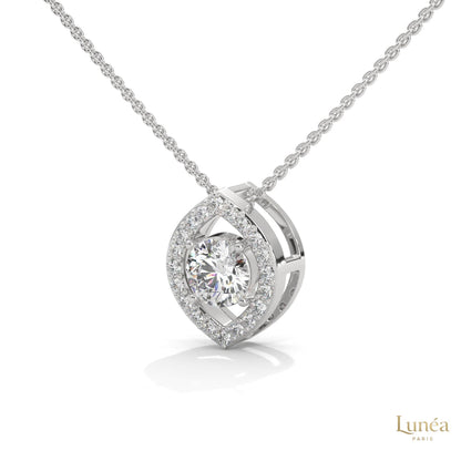 0.65 CT. Marquise Halo Diamond Pendant