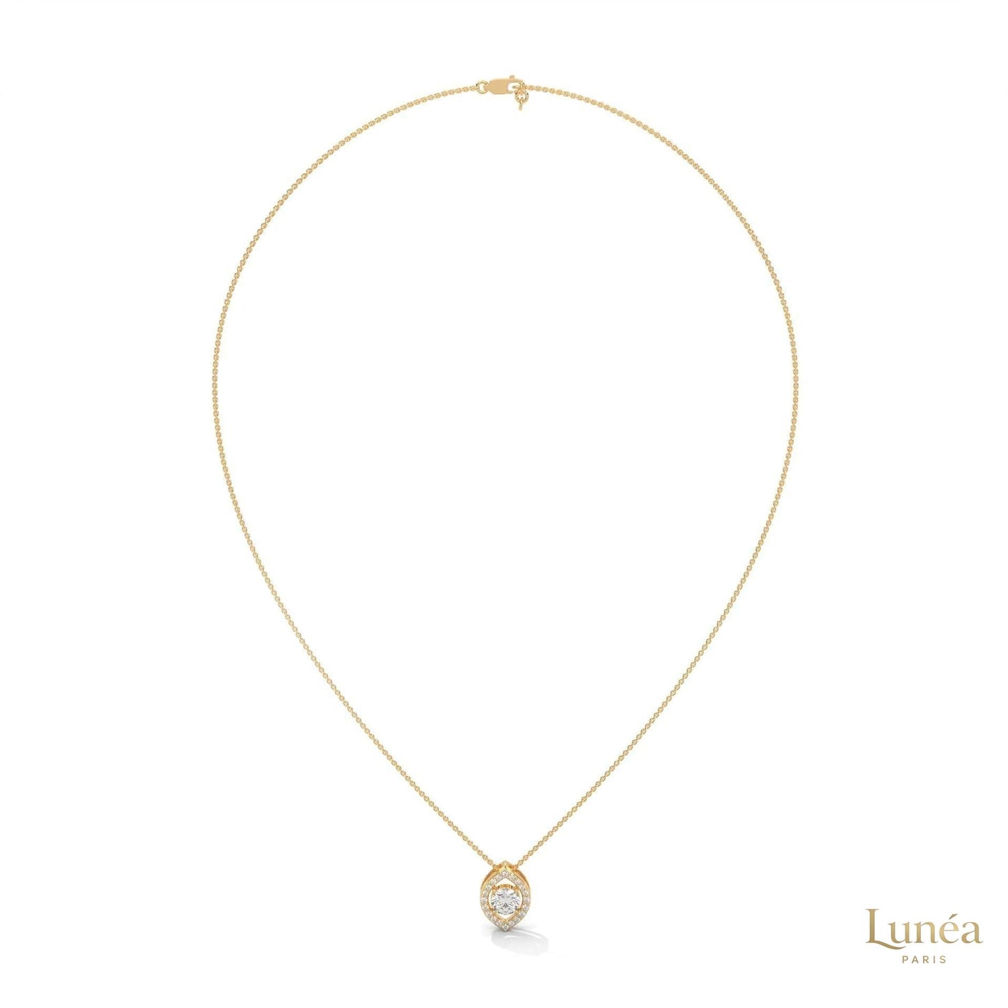 0.65 CT. Marquise Halo Diamond Pendant