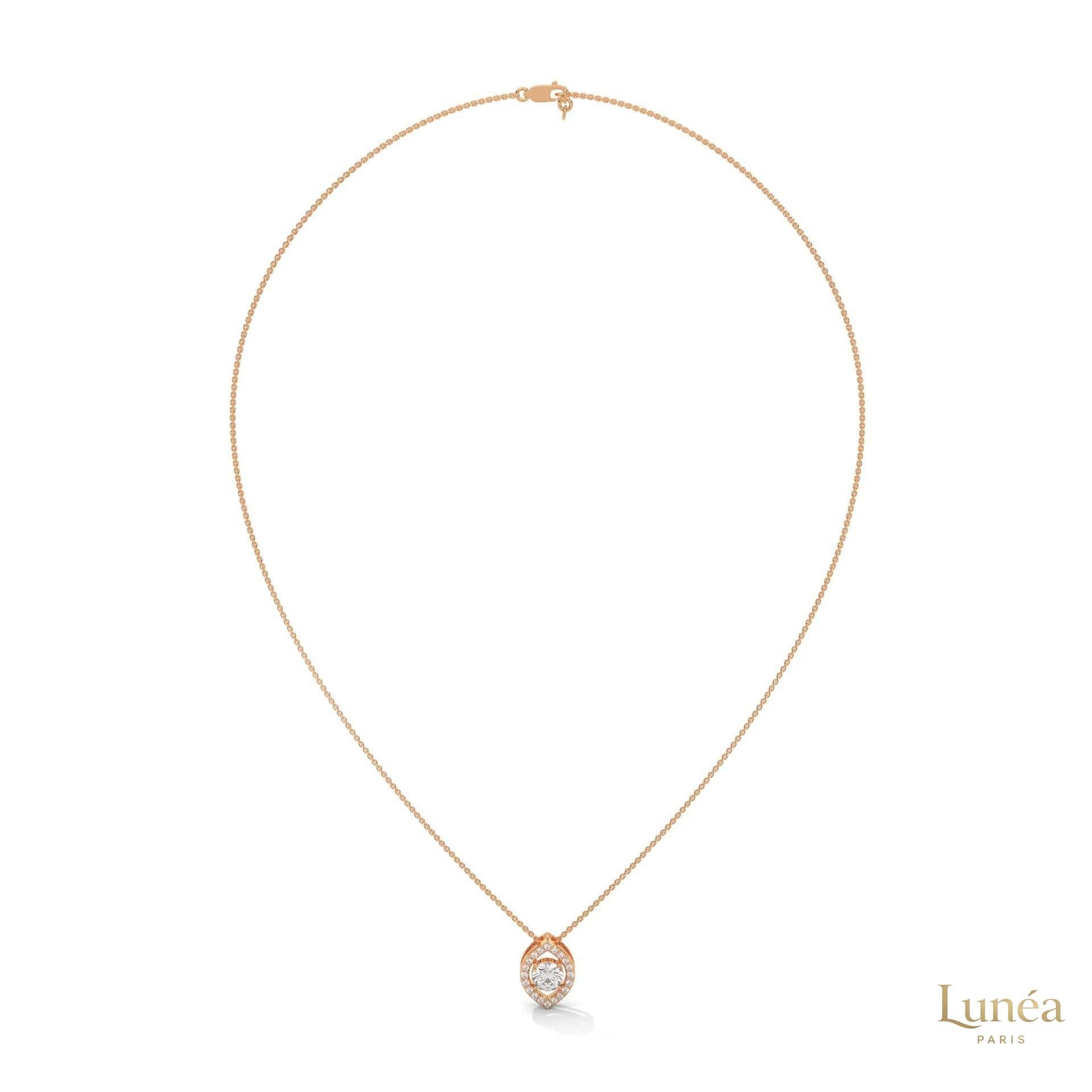 0.65 CT. Marquise Halo Diamond Pendant