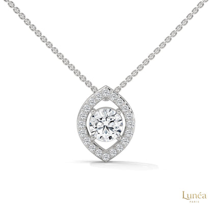 0.65 CT. Marquise Halo Diamond Pendant