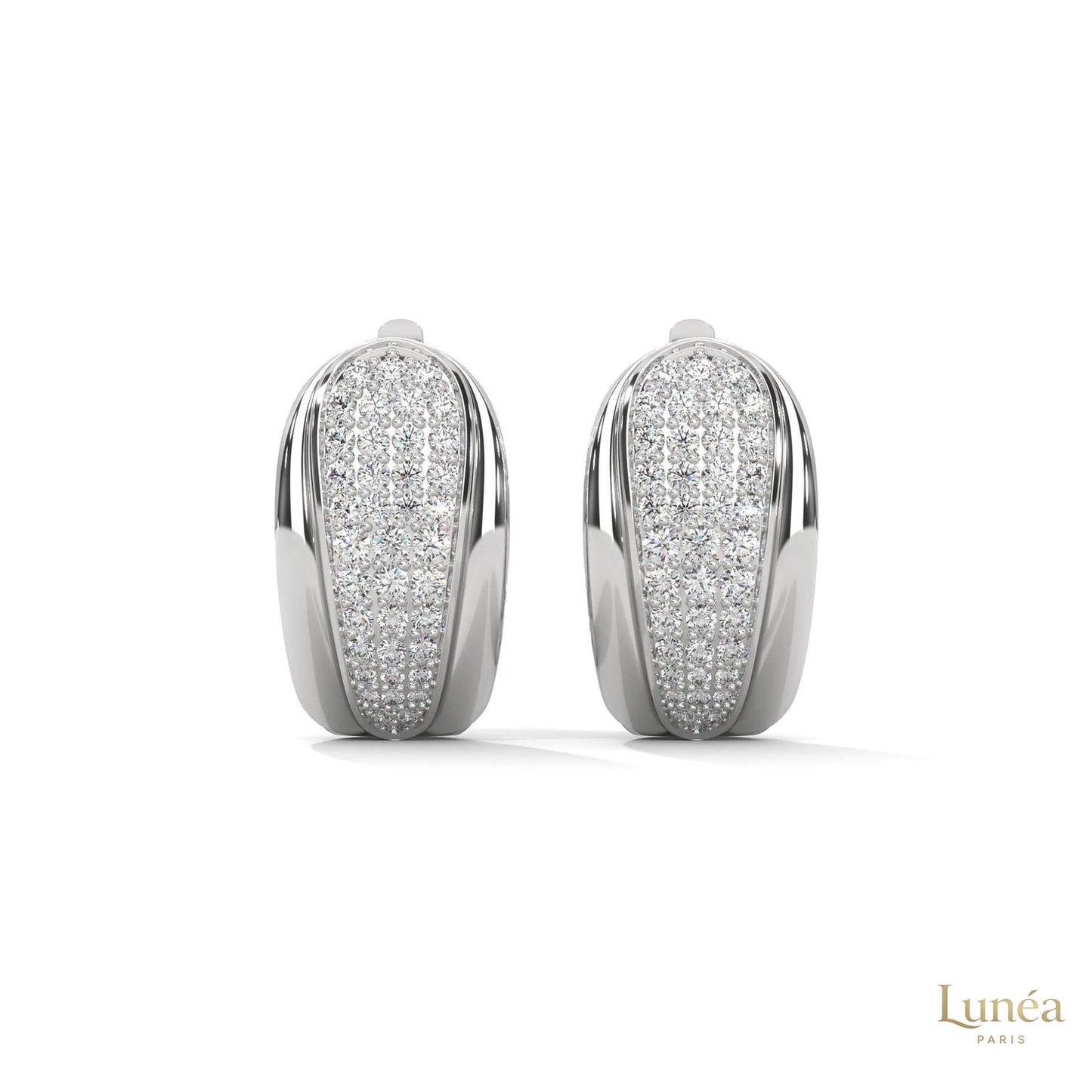 0.70 CT. Tapered Pavé Diamond Huggie Earrings