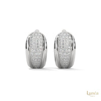0.70 CT. Tapered Pavé Diamond Huggie Earrings